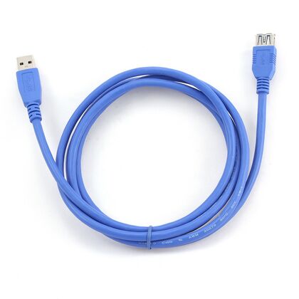 Кабель удлинитель USB 3.0 1,8м, Gembird/ Cablexpert экранированный, позолоченные контакты, синий (CCP-USB3-AMAF-6) пакет.
