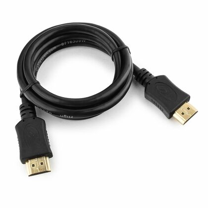 Кабель HDMI 1м Gembird/ Cablexpert v1.4 черный, позол. разъемы, экран, пакет (CC-HDMI4L-1M)