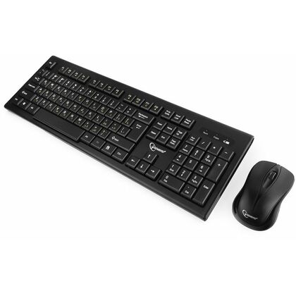 Комплект (клавиатура + мышь) Gembird KBS-8002, беспроводной, классический, Радио(USB), черный (KBS-8002)