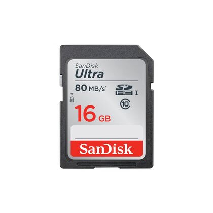 Карта памяти SDHC Sandisk 16Gb Class 10 UHS-I Ultra без адаптера (SDSDUNC-016G-GN6IN)