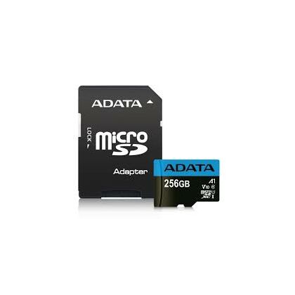 Карта памяти microSDHC AData 256Gb Class 10 UHS-I + адаптер SD (AUSDX256GUICL10A1-RA1)