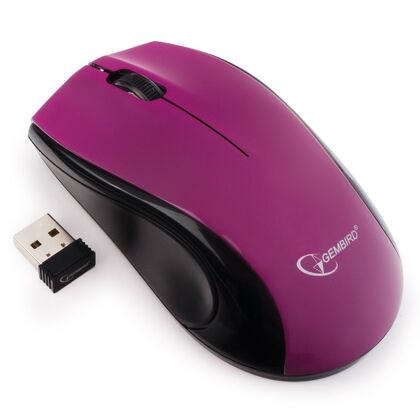 Мышь Gembird MUSW-320-P оптическая, беспроводная, Радио USB, фиолетовый (MUSW-320-P)
