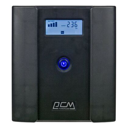 ИБП PowerCom RPT-1500AP LCD 1500 ВА/ 900 Вт, 4*Schuko (Euro), AVR, USB, RJ45/ RJ11 ( Аккумулятор 12 V/ 7,2 Ah*1)