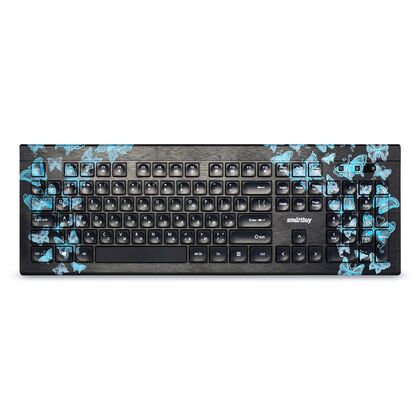 Клавиатура Smartbuy Butterflies, проводная, мультимедийная, USB, рисунок (SBK-223U-B-FC)