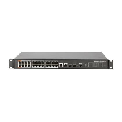 Управляемый коммутатор 24 портов: Dahua PFS4226-24ET-360 (2 комбо-порта x 10/ 100/ 1000 Base-T; 2 комбо-порта х 1000 Base-X; 24 порта x10/ 100 Base-T)