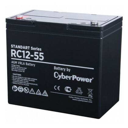 АКБ 12 V 055 Ah CyberPower Standart series, (RС 12-55) для использования в ЦОД и системах связи.