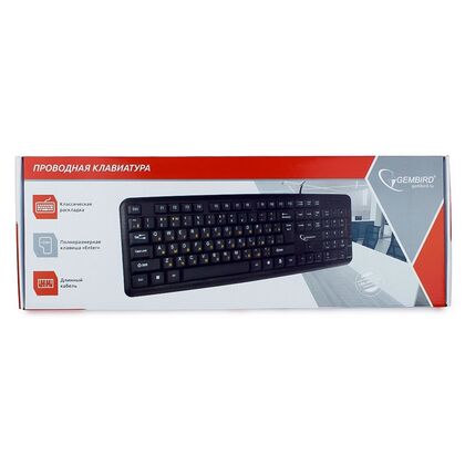 Клавиатура Gembird KB-8320UXL-BL, проводная, классическая, USB, черный (KB-8320UXL-BL)