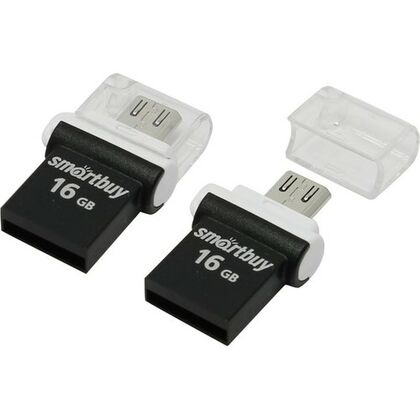 Флеш-накопитель Smartbuy 16Gb microUSB/ USB2.0 POKO Черный (SB16GBPO-K)