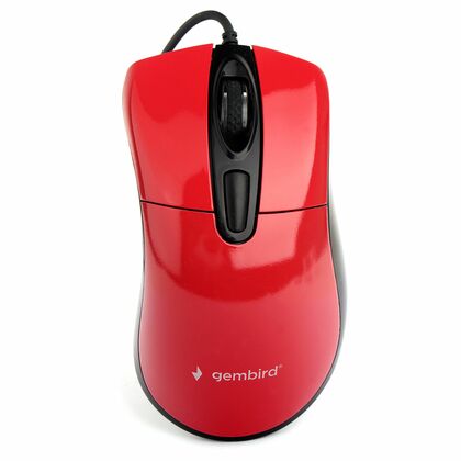 Мышь Gembird MOP-415-R оптическая, проводная, USB, офисная, красный (MOP-415-R)