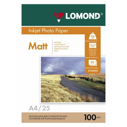 Фотобумага Lomond двусторонняя, матовая, A4 (210x297мм), 100 гр/ м2, 25л (0102038) для струйной и лазерной печати