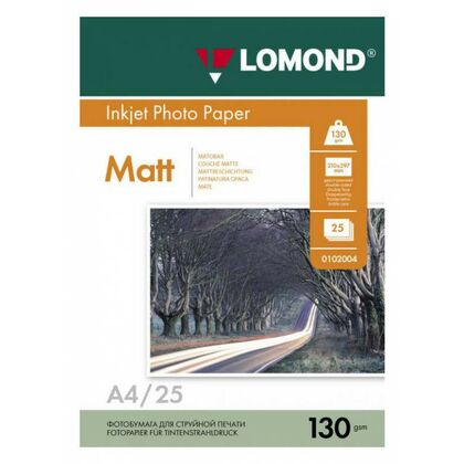 Фотобумага Lomond двусторонняя, матовая, A4 (210x297мм), 130 гр/ м2, 25л (0102039) для струйной и лазерной печати