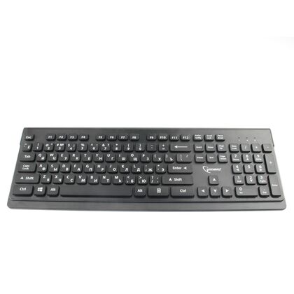 Комплект (клавиатура + мышь) Gembird KBS-7200, беспроводной, классическая, Радио(USB), черный (KBS-7200)