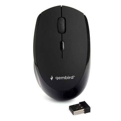 Мышь Gembird MUSW-354 оптическая, беспроводная, Радио USB, офисная, бесшумный клик, черный (MUSW-354)