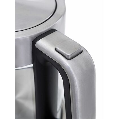 Чайник электрический Kitfort КТ-617 1.5 л, 2200 Вт, серебристый/ черный (корпус - металл/ стекло)