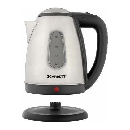 Чайник электрический Scarlett SC-EK21S88 1.7 л, 2200 Вт, серебристый/ черный (корпус - металл/ пластик)