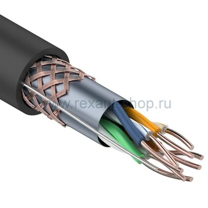 Кабель Cu SFTP, Внешний, 4x2x0.51, бухта 305м., Cat5e, Rexant (01-0344)
