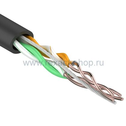 Кабель Cu UTP, Внешний, 2x2x0.50, бухта 305м., Cat5e, Rexant (01-0025)