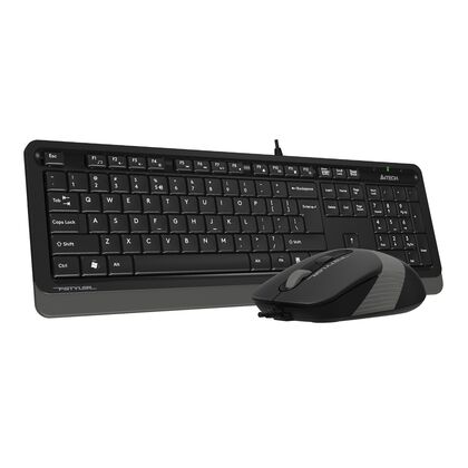 Комплект (клавиатура +мышь) A4Tech Fstyler F1010 проводной, мультимедийный, USB, черный/ серый (F1010 GREY)