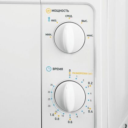 Микроволновая печь соло BBK 20MWS-705M/ W белый (20 л, 700 Вт, управление - механическое)