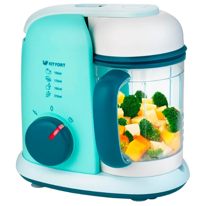 Блендер-пароварка Kitfort KT-2305 белый/ голубой (400 Вт, объем - 400 мл, скоростей - 1)