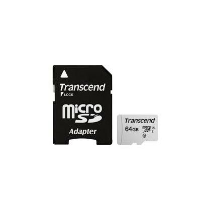 Карта памяти microSDXC 64Gb Transcend UHS-I Class 10 + адаптер SD (TS64GUSD300S-A)