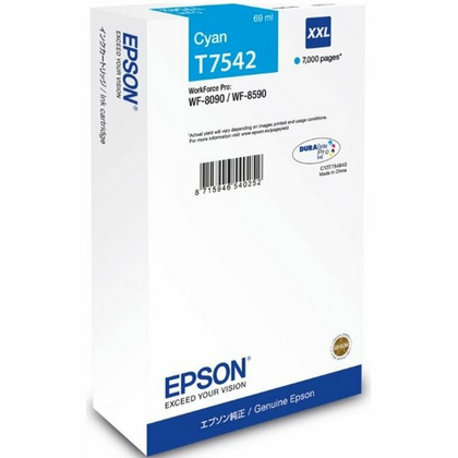 Картридж Epson WorkForce Pro WF-8090DW/ WF-8590DWF, Cyan, 7000 копий, (C13T754240)