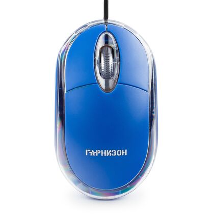 Мышь Гарнизон GM-100 оптическая, проводная, USB, синий (GM-100B)
