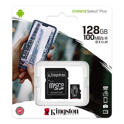 Купить Карта памяти microSDXC 128Gb Kingston UHS-I Class 10 CANVAS Select Plus + адаптер SD (SDCS2/ 128GB) в Симферополе, Севастополе, Крыму