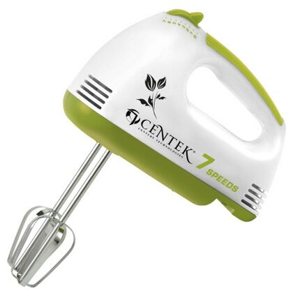 Миксер ручной CENTEK CT-1111 белый/ зеленый (170 Вт; скоростей - 7; насадок - 4)