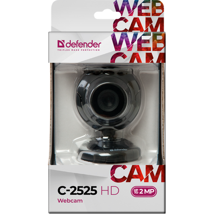 Web-камера Defender C-2525HD 2 Мп, с микрофоном, черный (63252)