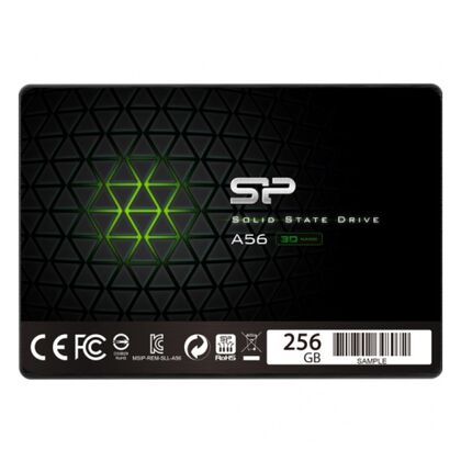 Твердотельный накопитель SSD 2.5" SATA: 256 ГБ SiliconPower A56 TLC [Скорость чтения/ записи: 450 МБ/ с/ 430 МБ/ с] SP256GBSS3A56B25