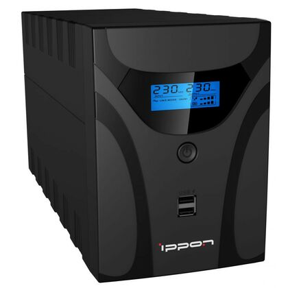 ИБП Ippon Smart Power Pro II 1600 ВА/ 960 Вт, 6*IEC 320 C13 (компьютерный), AVR, RS-232, USB ( Аккумулятор 12 V/ 9,0 Ah*2)