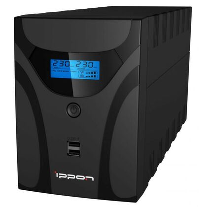 ИБП Ippon Smart Power Pro II Euro 1200 ВА/ 720 Вт, 4*Schuko (Euro), AVR, RS-232, USB, RJ45 ( Аккумулятор 12 V/ 7,0 Ah*2)