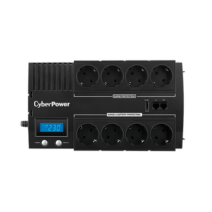 ИБП CyberPower BR1000ELCD 1000 ВА/ 600 Вт, 8*Schuko (Euro), AVR, USB  ( Аккумулятор 12 V/ 9,0 Ah*1)