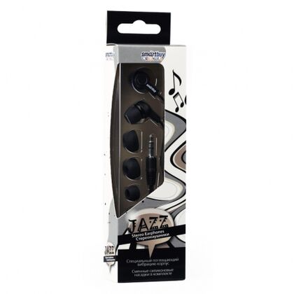 Наушники вкладыши Smartbuy JAZZ без микрофона, mini jack 3.5 mm, черный (SBE-700)