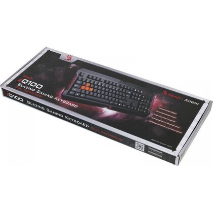 Клавиатура A4Tech Bloody Q100 USB, проводная, мультимедийная, USB, черный  (Q100 USB)