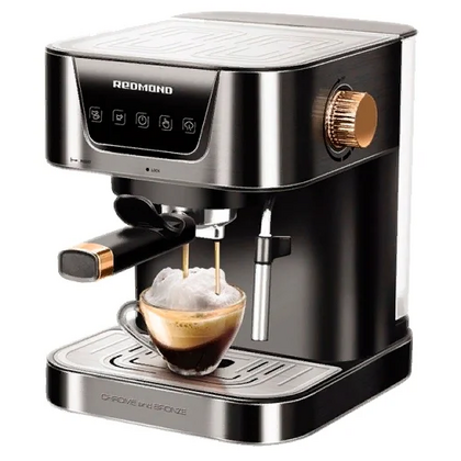 Кофемашина рожковая Redmond RCM-CBM1514 серебристый (1050 Вт, молотый, капучинатор: ручной, 1500 мл)