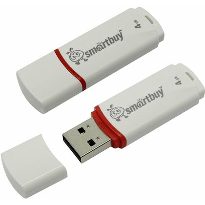 Флеш-накопитель Smartbuy 4Gb USB2.0 Crown Белый (SB4GBCRW-W)