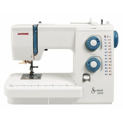 Швейная машина Janome 525 S белый (электромеханическая, челнок - горизонтальный, швейных операций - 25, петля - автомат)