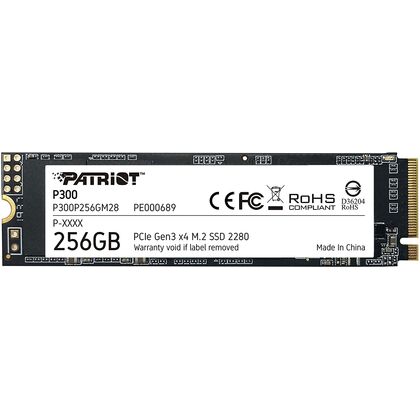 Твердотельный накопитель SSD 2280 M.2: 256 ГБ Patriot P300 TLC [Скорость чтения/ записи: 1700 МБ/ с/ 1100 МБ/ с] P300P256GM28