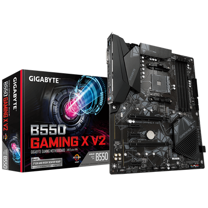 Материнская плата Gigabyte sAM4: B550 GAMING X V2 [AMD B550, 4*DDR4, 2*PCIEx16, 3*PCIEx1, 4*Sata3, DVI, HDMI, ATX]