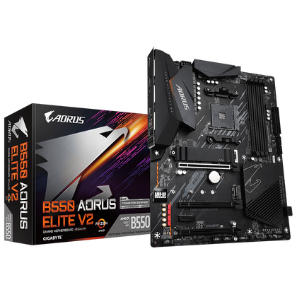 Материнская плата Gigabyte sAM4: B550 AORUS ELITE V2 [AMD B550, 4*DDR4, 3*PCIEx16, 1*PCIEx1, 4*Sata3, 4 порта*USB3, DisplayPort, HDMI, ATX]