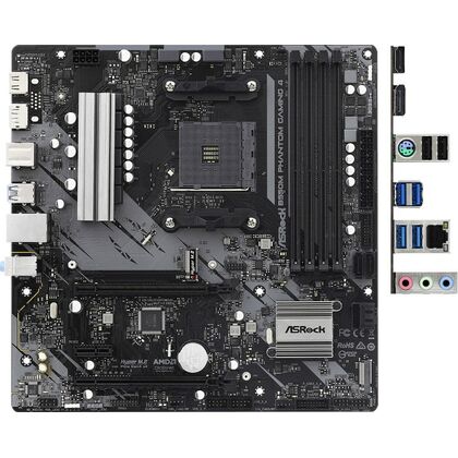 Материнская плата ASRock sAM4: B550M PHANTOM GAMING 4 [AMD B550, 4*DDR4, 2*PCIEx16, 1*PCIEx1, 4*Sata3, 2*M.2, 4 порта*USB3, DisplayPort, HDMI, microAT