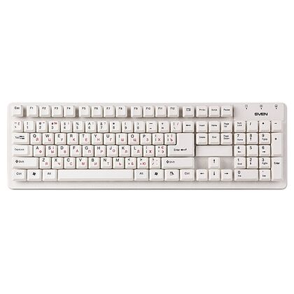 Клавиатура Sven Standard 301, проводная, USB, белый (SV-03100301UW)