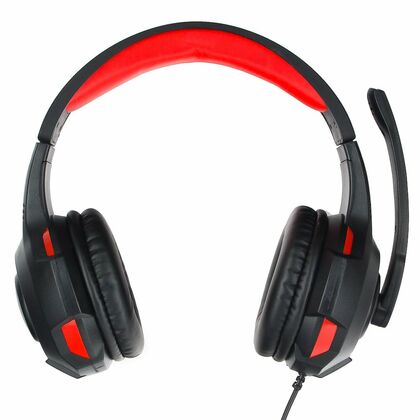 Наушники полноразмерные Gembird MHS-G210 с микрофоном, игровые, 2 x mini jack 3.5 mm, черный/ красный (MHS-G210)
