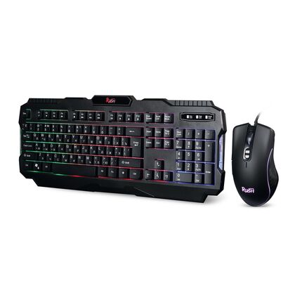 Комплект клавиатура+мышь+коврик Smartbuy RUSH Shotgun, проводной, игровой, USB, с подсветкой, черный (SBC-307728G-K)