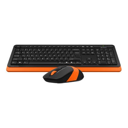 Комплект (клавиатура +мышь) A4Tech Fstyler FG1010 беспроводной, мультимедийный, USB, черный/ оранжевый (FG1010 ORANGE)