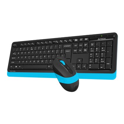 Комплект (клавиатура +мышь) A4Tech Fstyler FG1010 беспроводной, мультимедийный, USB, черный/ синий (FG1010 BLUE)