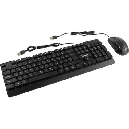 Комплект (клавиатура +мышь) Defender York C-777 проводной, мультимедийный, USB, черный (45779)
