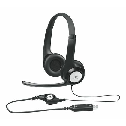 Наушники накладные Logitech H390 с микрофоном, для офиса, USB, черный (981-000406)